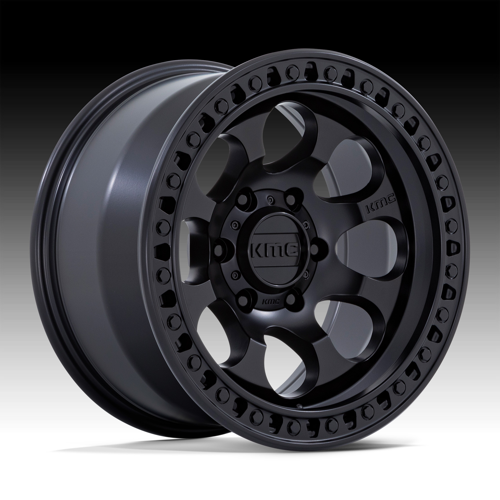 KMC KM550 Riot SBL Satin Black Custom Truck Wheels KM550 Riot SBL